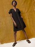 Ro&Zo Gathered Neck Mini Dress, Black