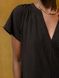 Ro&Zo Gathered Neck Mini Dress, Black