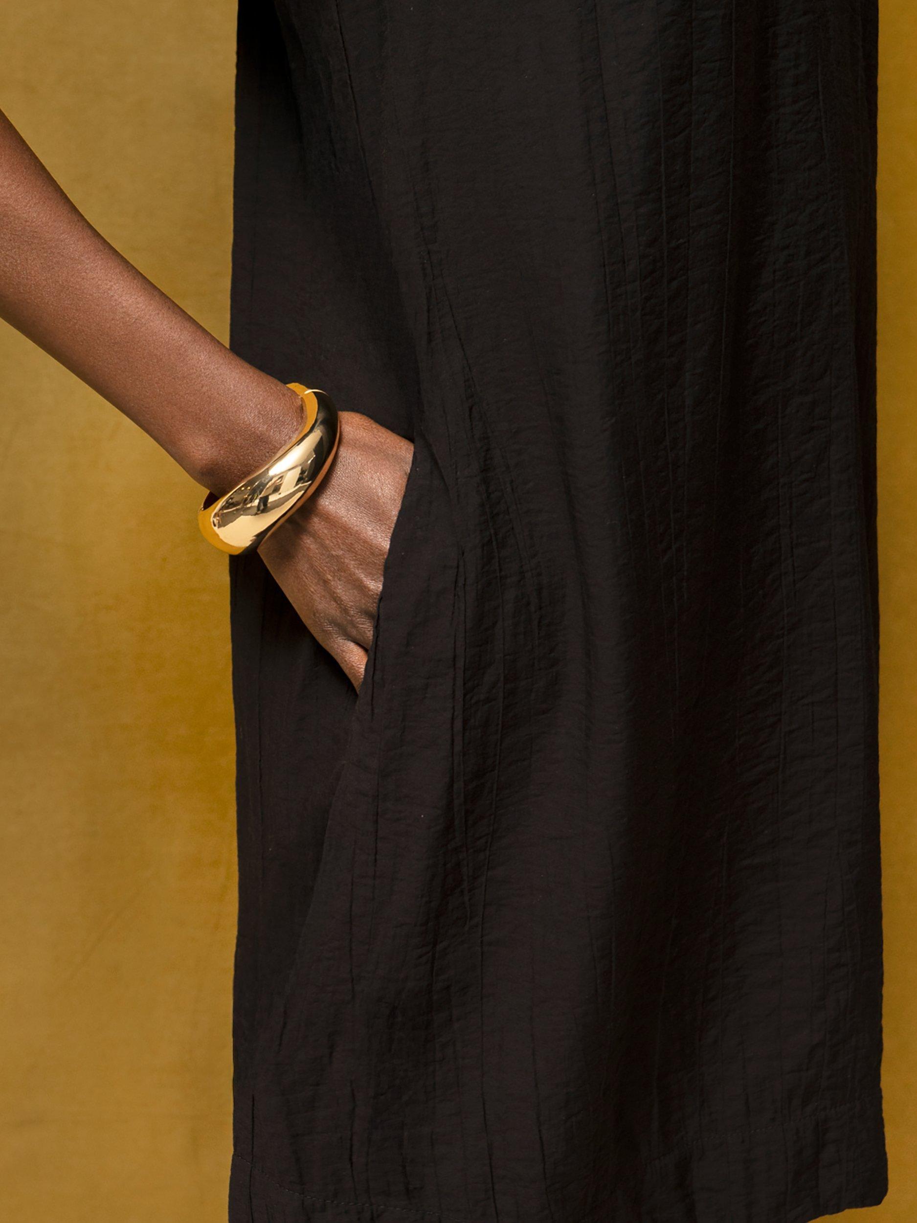 Product image 5 of 6, which shows Ro&Zo Gathered Neck Mini Dress, Black, 8