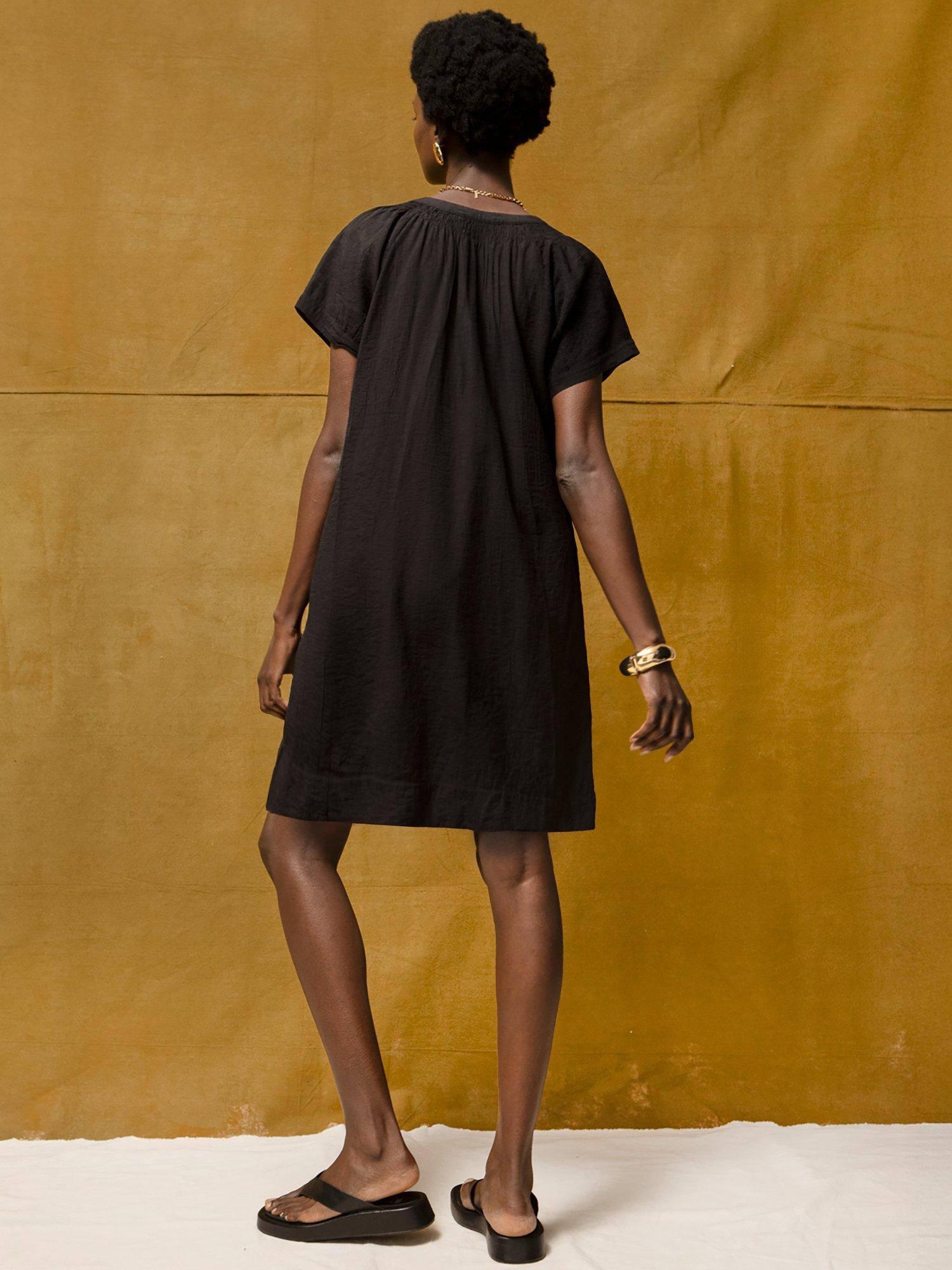 Product image 6 of 6, which shows Ro&Zo Gathered Neck Mini Dress, Black, 8