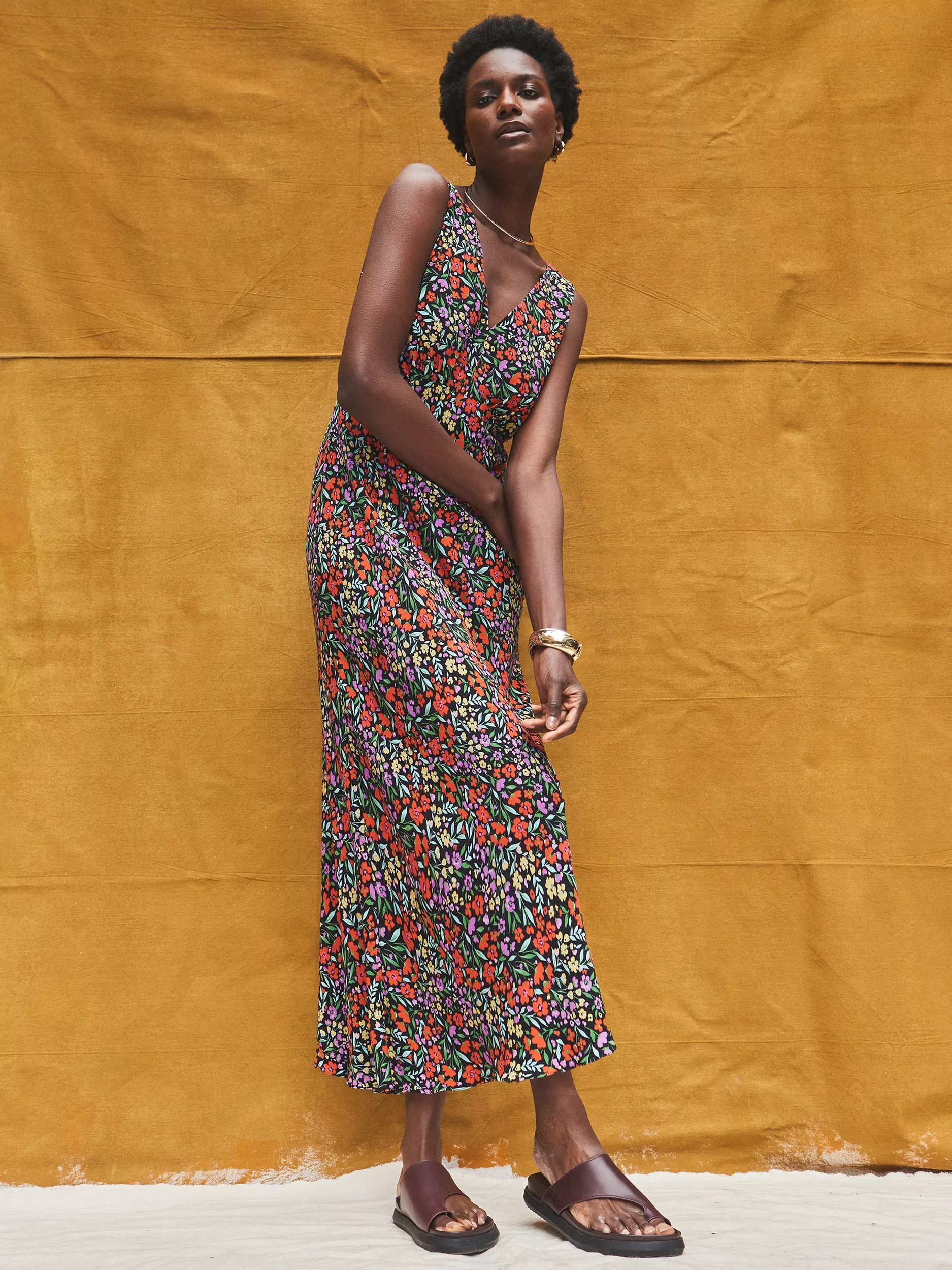 Floral Dress Whistles Digital Bloom WHISTLES SCATTERED BLOOM DOBBY