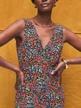 Ro&Zo Ditsy Floral V-Neck Midi Dress, Red/Multi