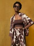 Ro&Zo Swirl Print Co-ord Shirt, Brown