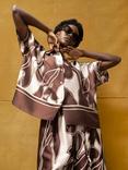 Ro&Zo Swirl Print Co-ord Shirt, Brown