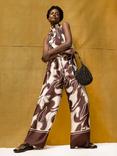 Ro&Zo Swirl Border Print Trousers, Brown