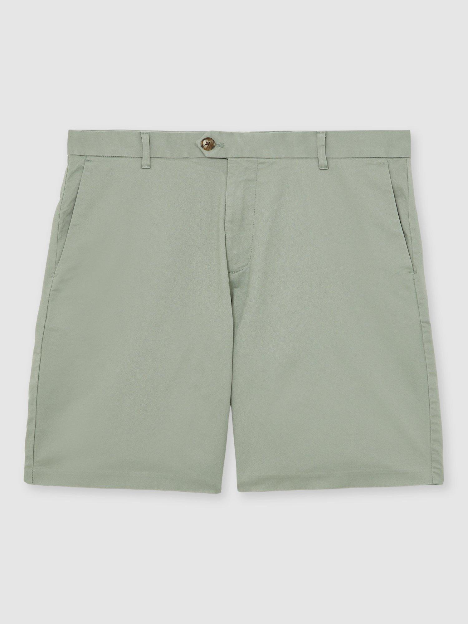 Product image 4 of 6, which shows Reiss Wicket Cotton Blend Chino Shorts, Pistachio, 28R