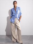 Reiss Willow Linen Petite Wide Leg Trousers