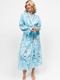 Cyberjammies Madelyn Floral Long Dressing Gown, Light Blue/Multi