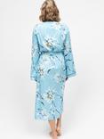 Cyberjammies Madelyn Floral Long Dressing Gown, Light Blue/Multi