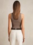 Reiss Lanette Mink Craft Stitch Sleeveless V Neck Vest