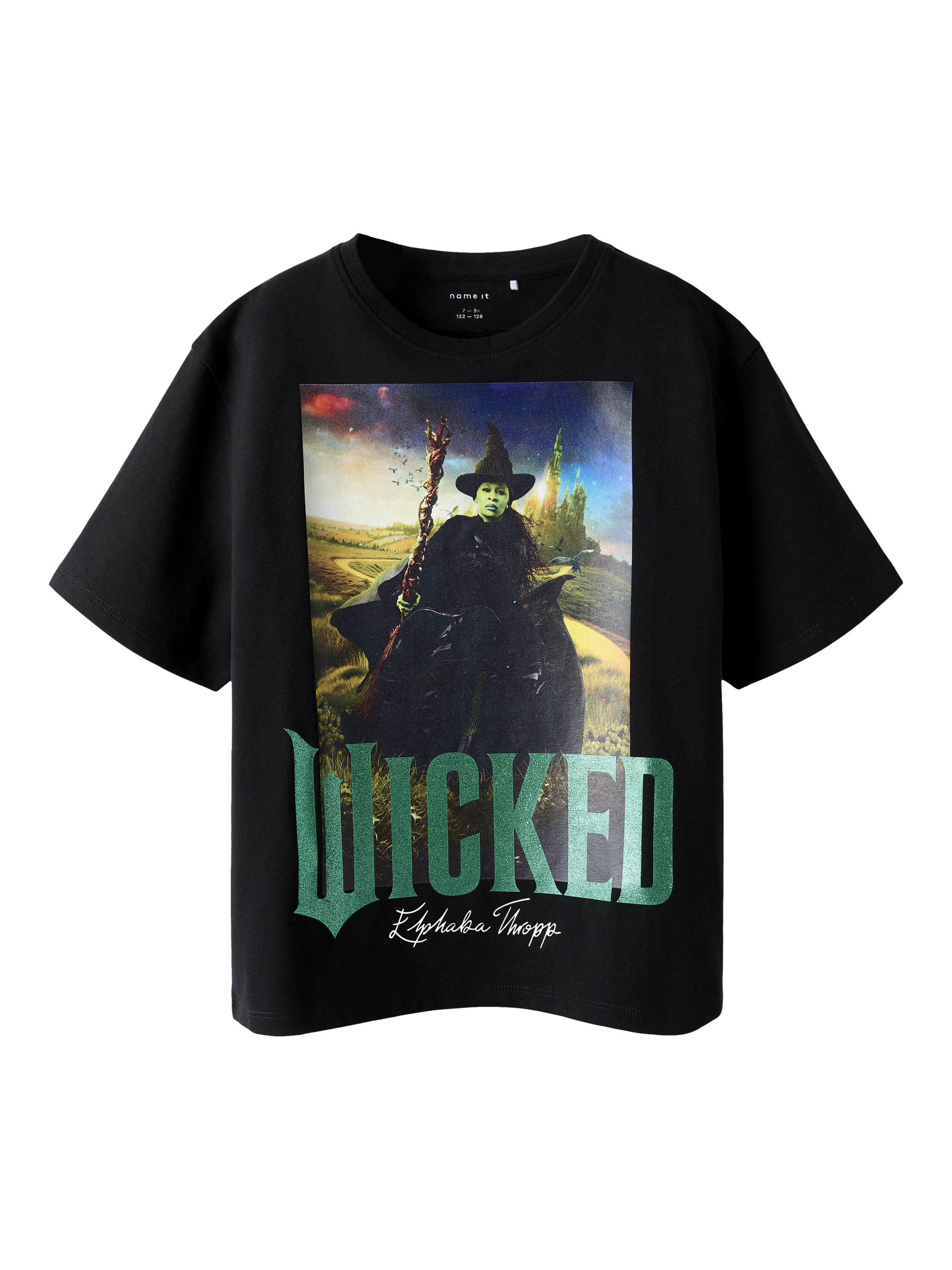 Product image 1 of 3, which shows NAME IT Kids' Wicked T-Shirt, Black, 6 years