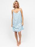Cyberjammies Madelyn Geometric Short Nightdress, Light Blue/Multi