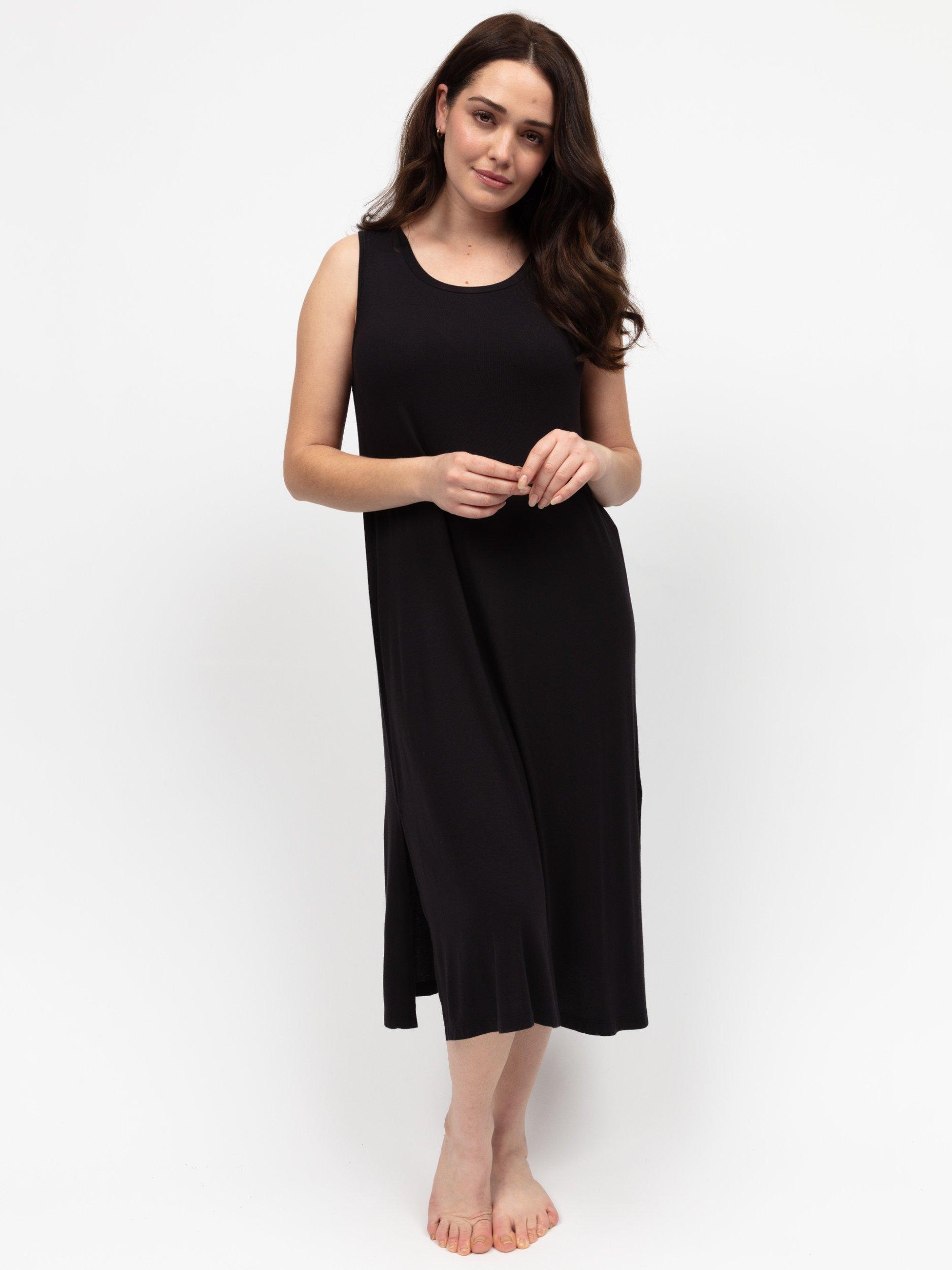 Product image 1 of 3, which shows Cyberjammies Bonnie Jersey Long Nightdress, Black, 6