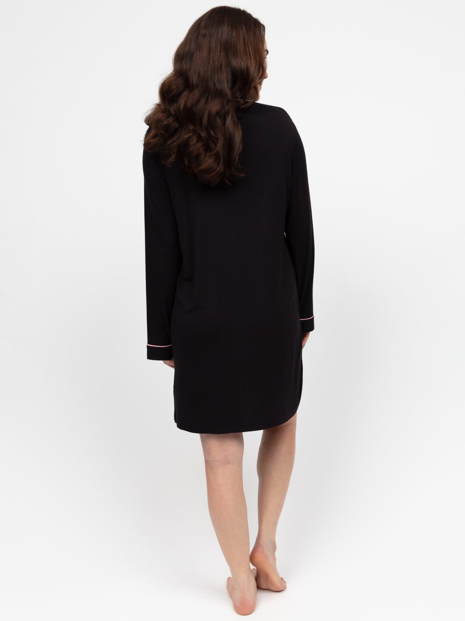 Product image 2 of 4, which shows Cyberjammies Bonnie Jersey Long Sleeve Nightshirt, Black, 6