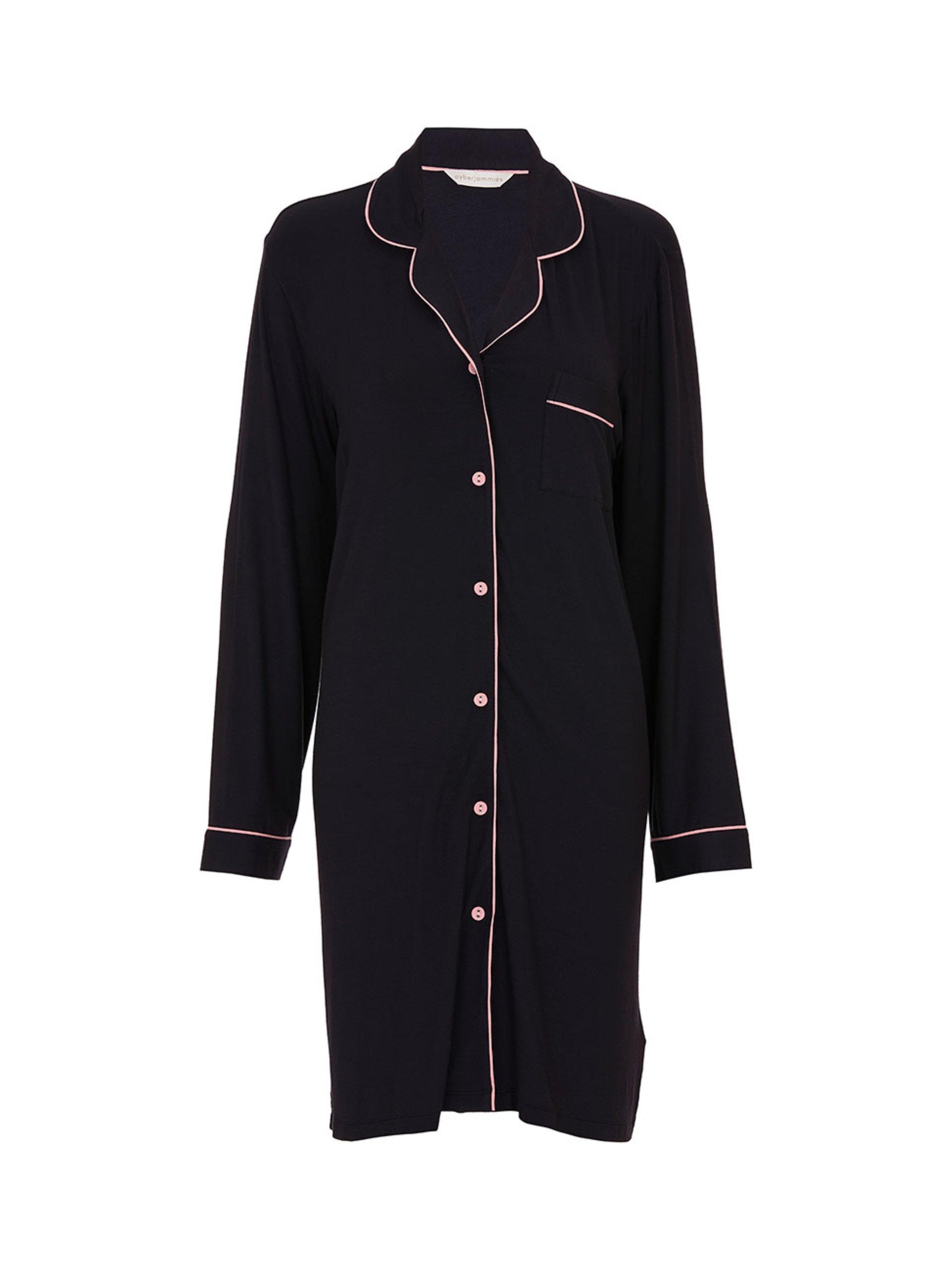Product image 4 of 4, which shows Cyberjammies Bonnie Jersey Long Sleeve Nightshirt, Black, 6