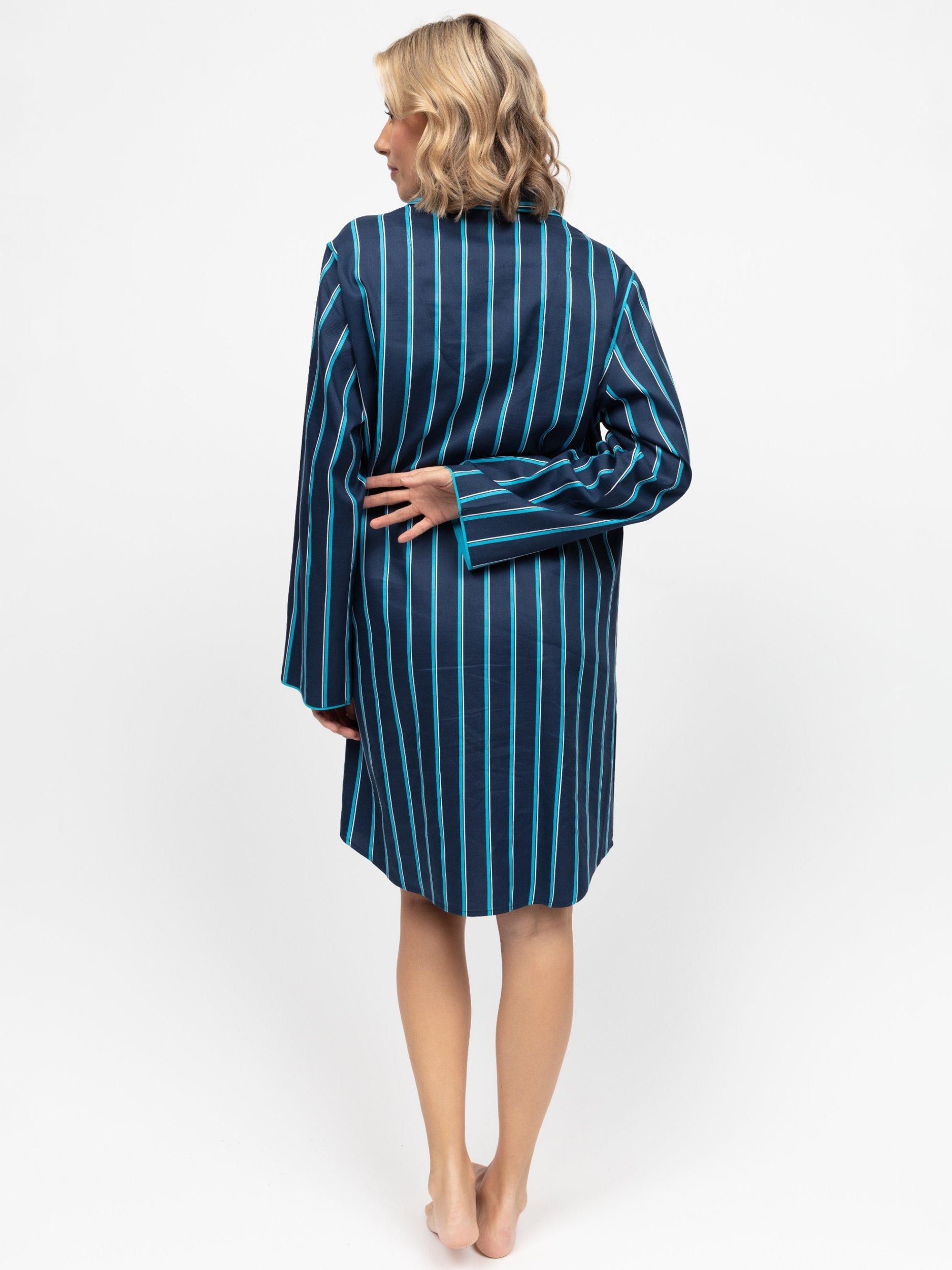 Product image 2 of 4, which shows Cyberjammies Marina Stripe Nightshirt, Navy, 6