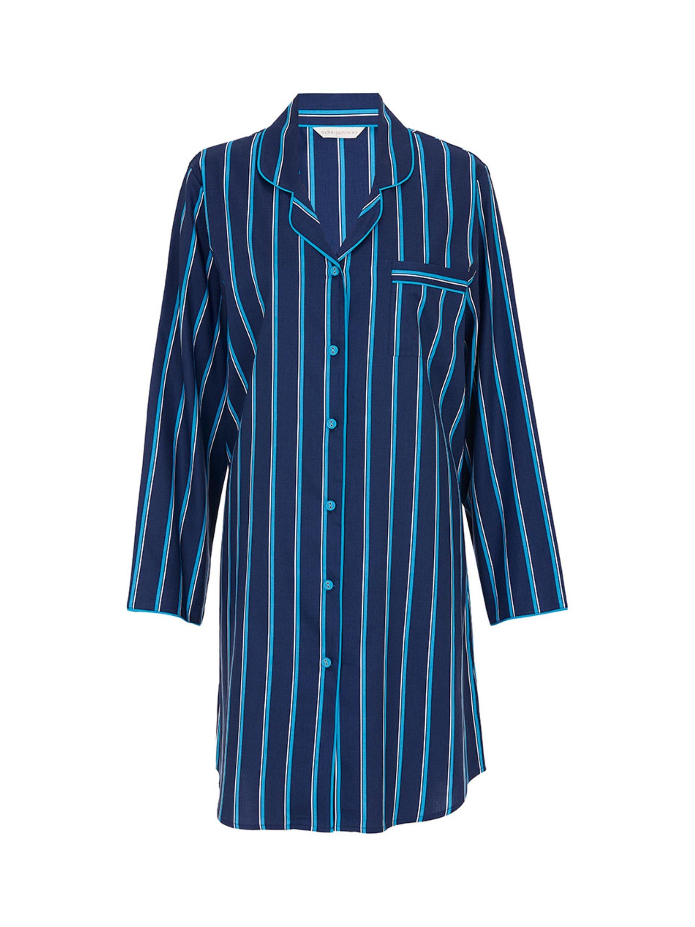 Product image 4 of 4, which shows Cyberjammies Marina Stripe Nightshirt, Navy, 6