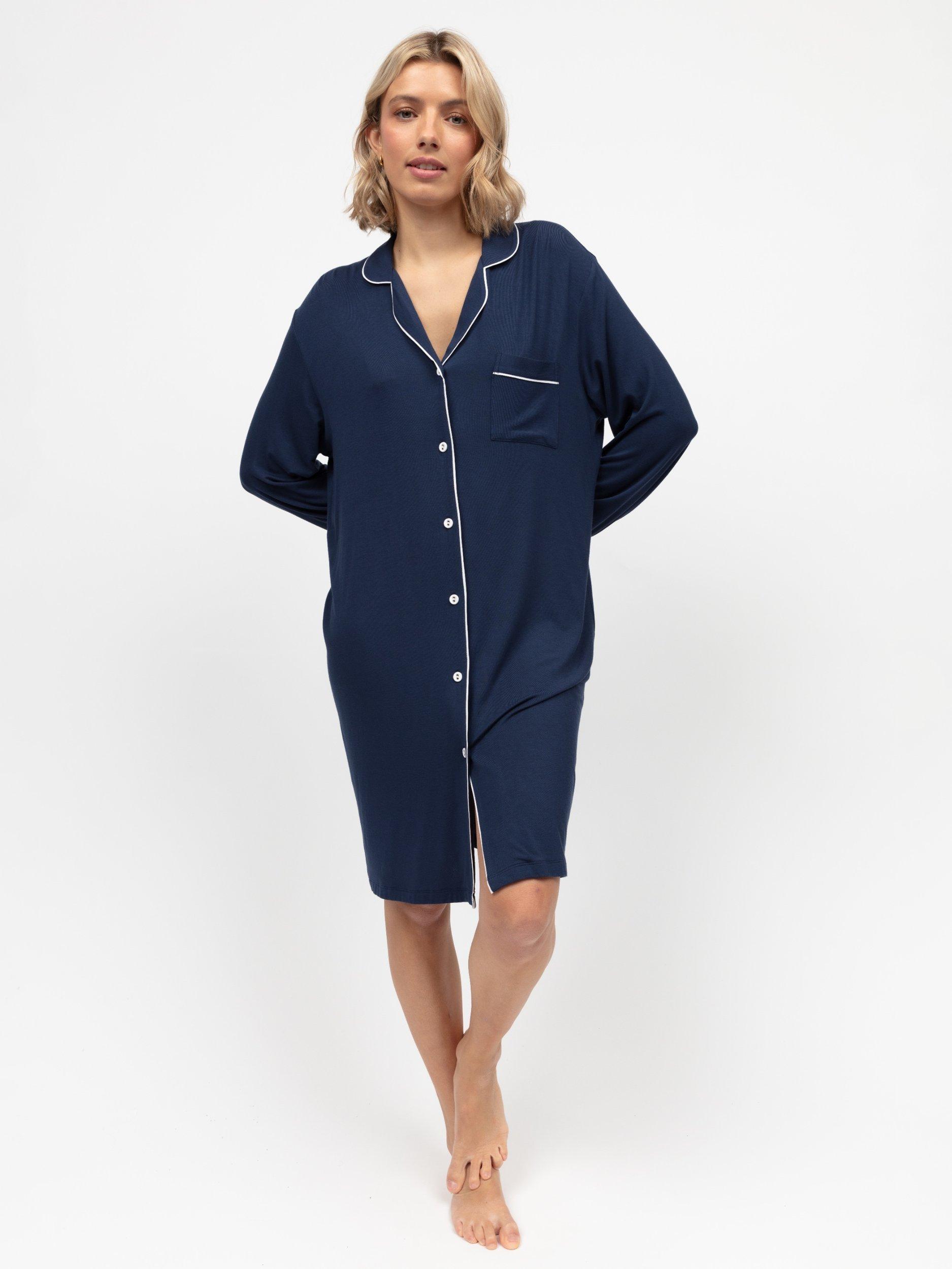 Product image 1 of 2, which shows Cyberjammies Marina Jersey Nightshirt, Navy, 6
