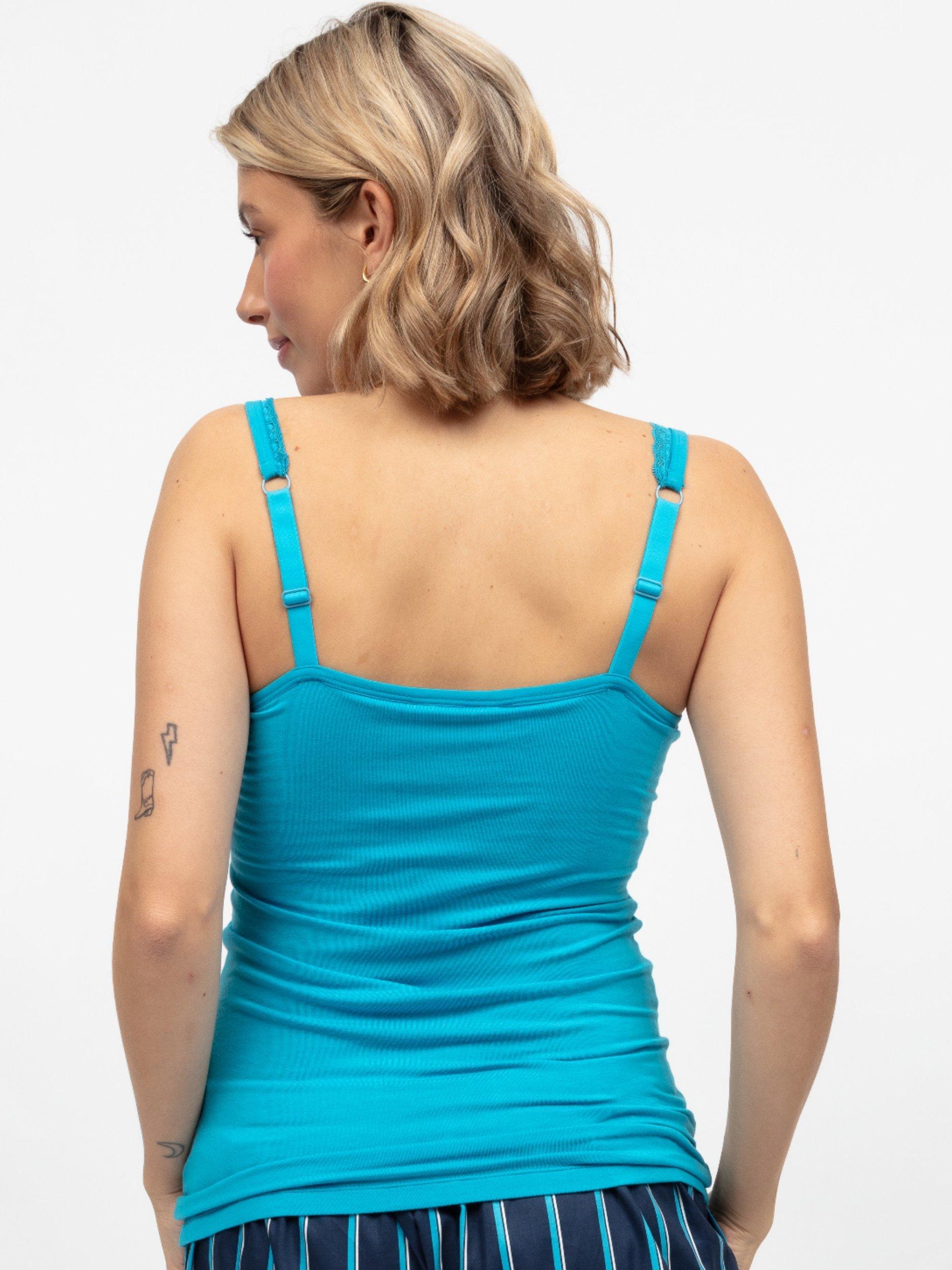 Product image 2 of 3, which shows Cyberjammies Marina Hidden Support Strappy Pyjama Top, Aqua, 6