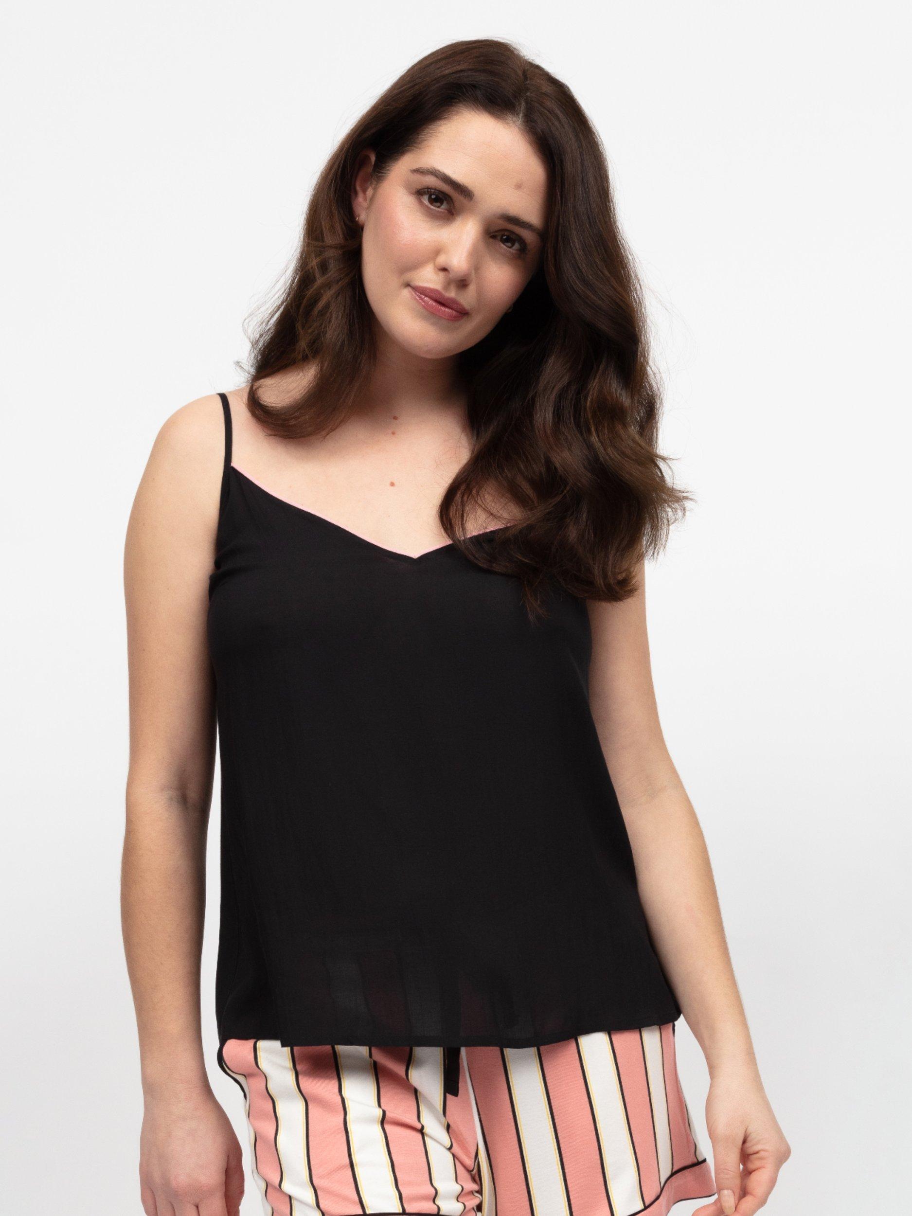 Product image 1 of 3, which shows Cyberjammies Bonnie Strappy Cami Pyjama Top, Black, 6