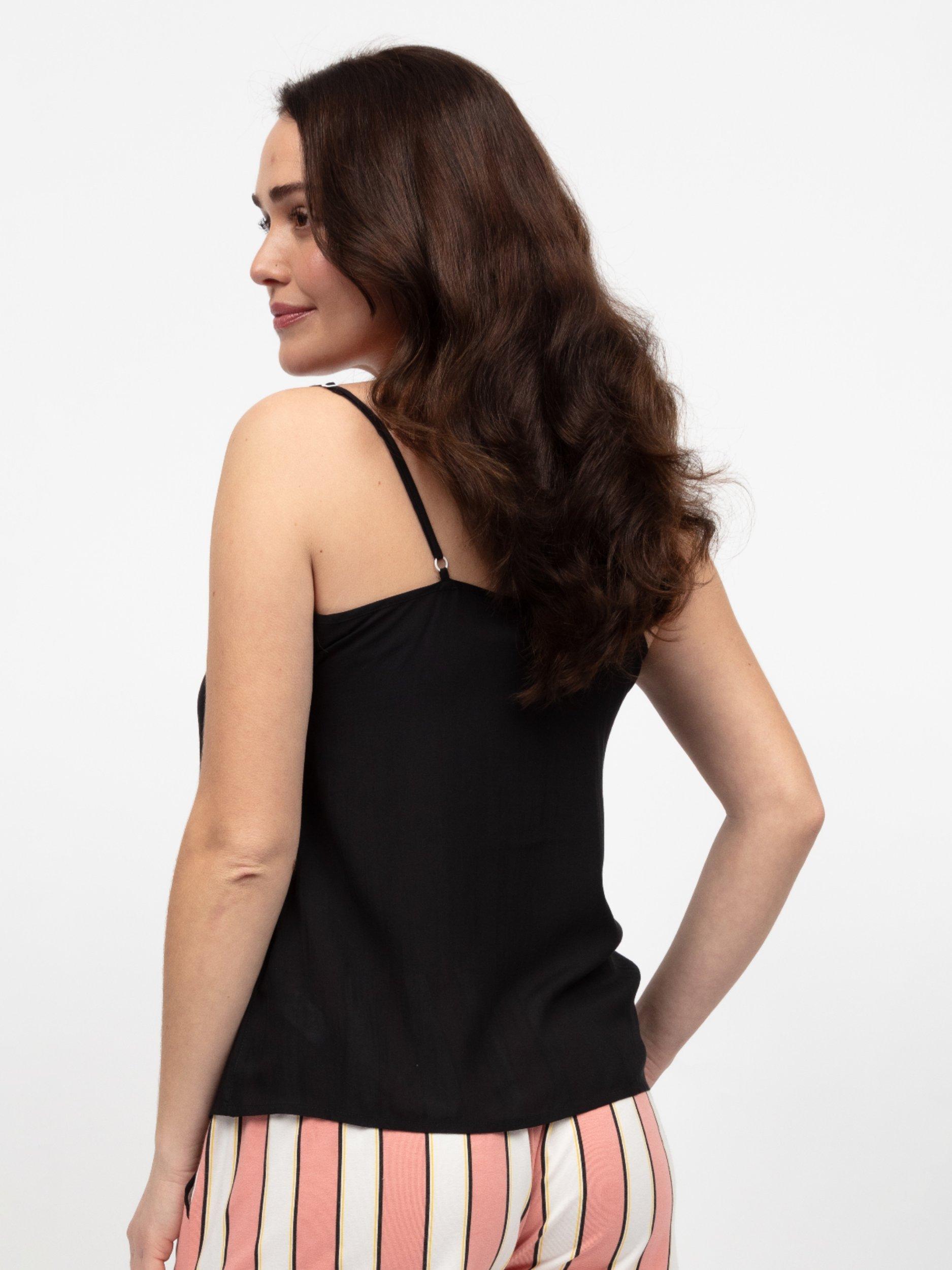 Product image 2 of 3, which shows Cyberjammies Bonnie Strappy Cami Pyjama Top, Black, 6