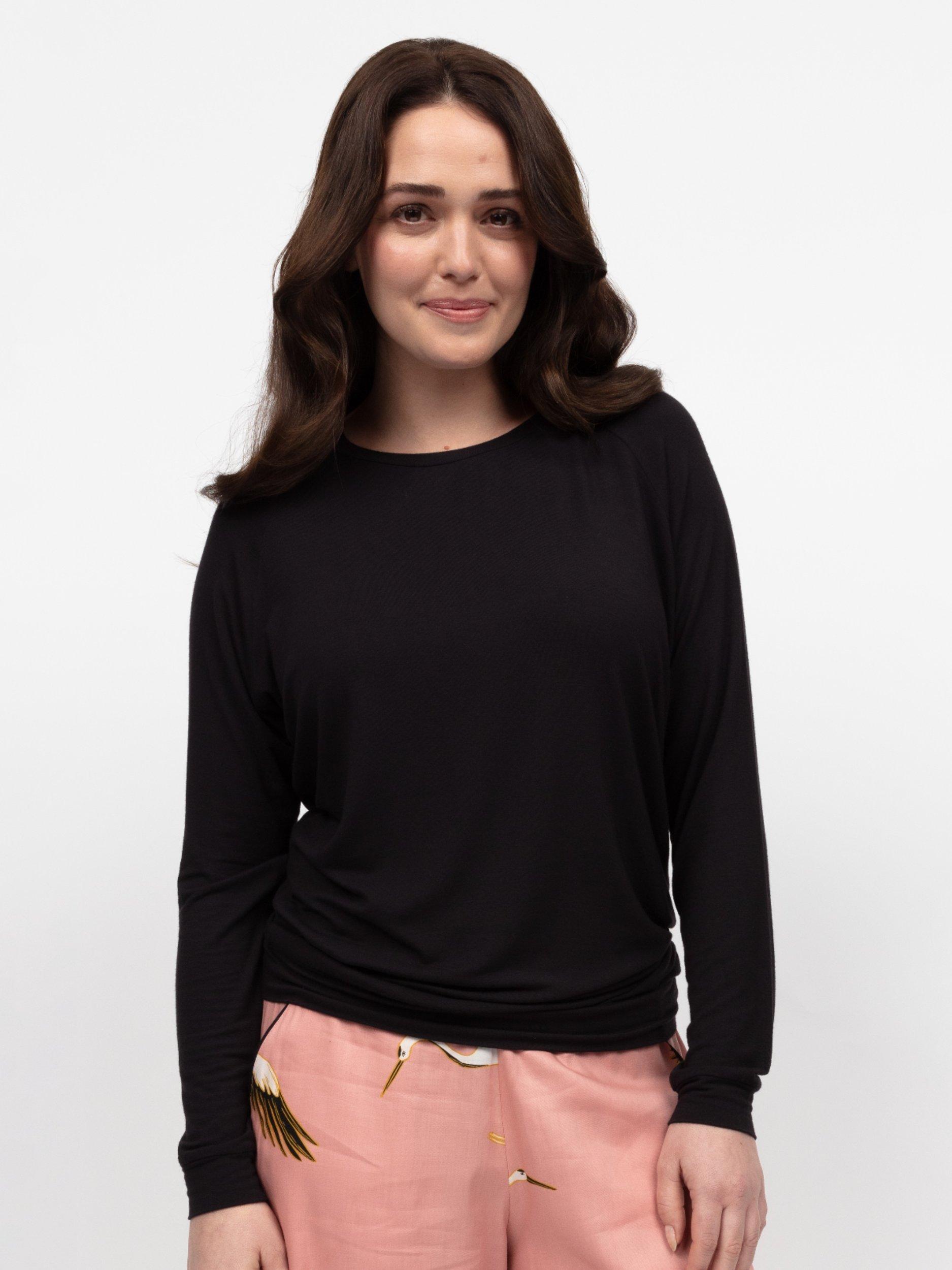 Product image 1 of 4, which shows Cyberjammies Bonnie Slouch Jersey Pyjama Top, Black, 6