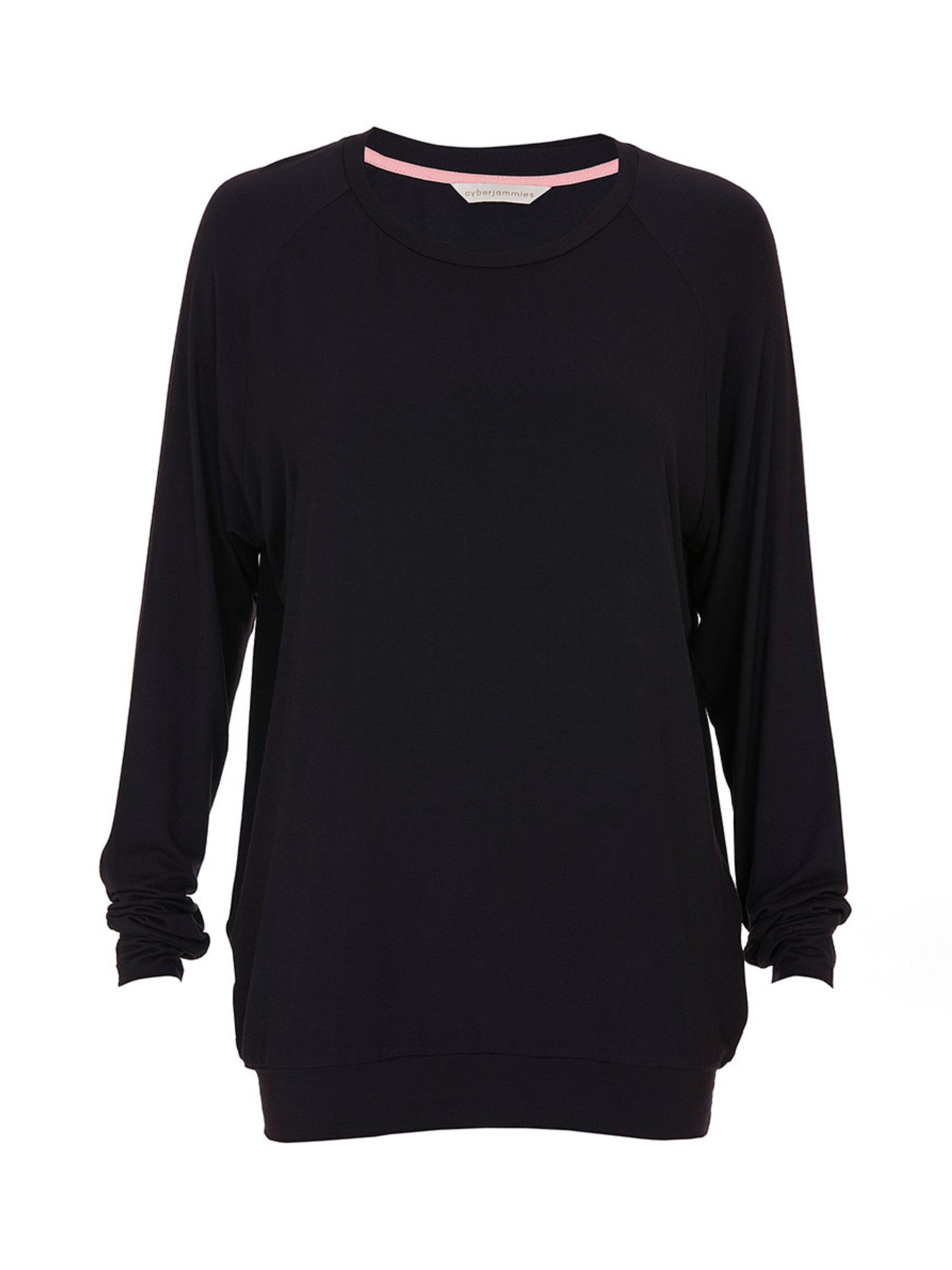 Product image 4 of 4, which shows Cyberjammies Bonnie Slouch Jersey Pyjama Top, Black, 6
