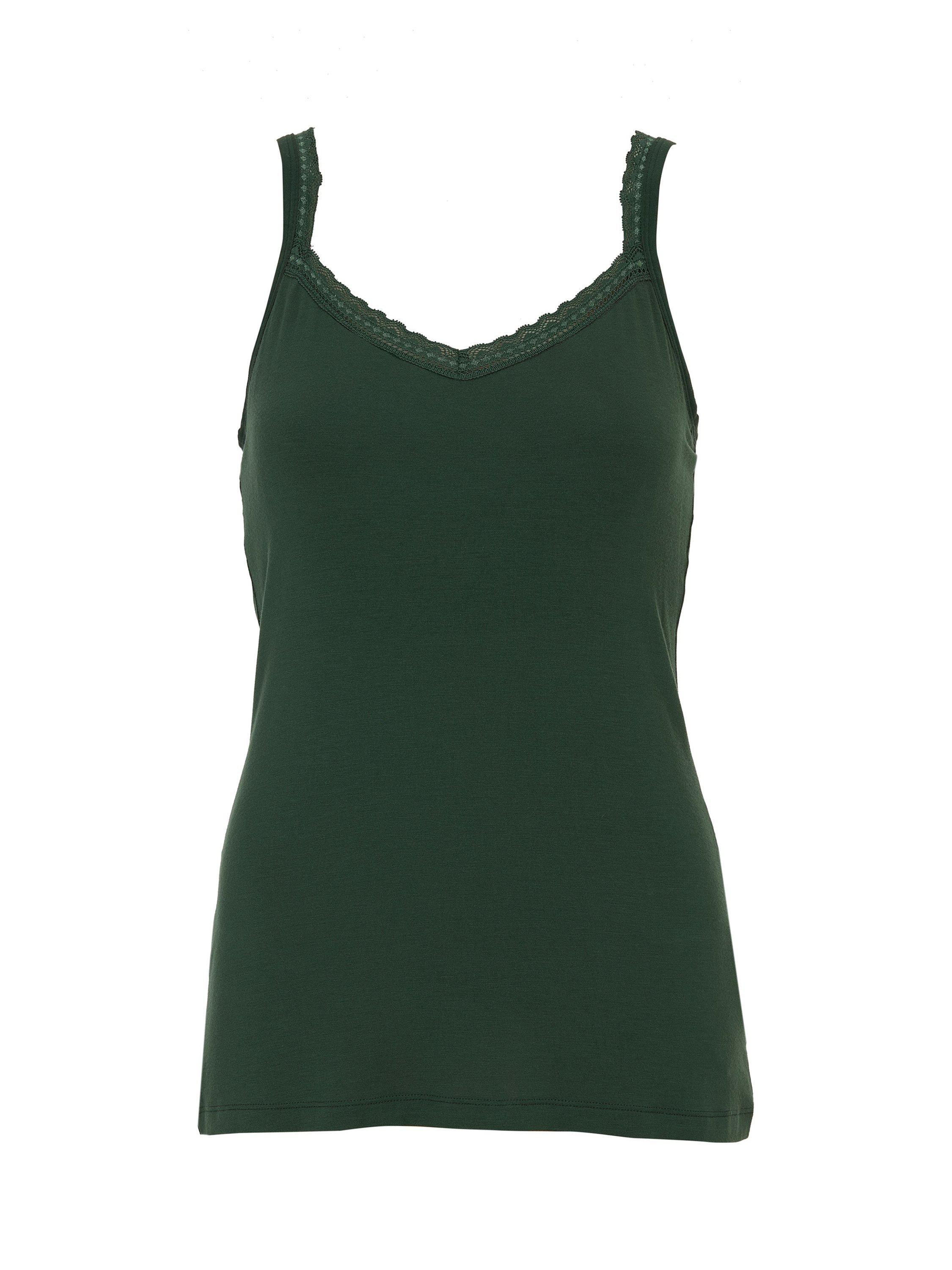 Product image 4 of 4, which shows Cyberjammies Marina Hidden Support Strappy Pyjama Top, Olive, 6
