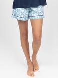 Cyberjammies Madelyn Geometric Pyjama Shorts, Light Blue/Multi
