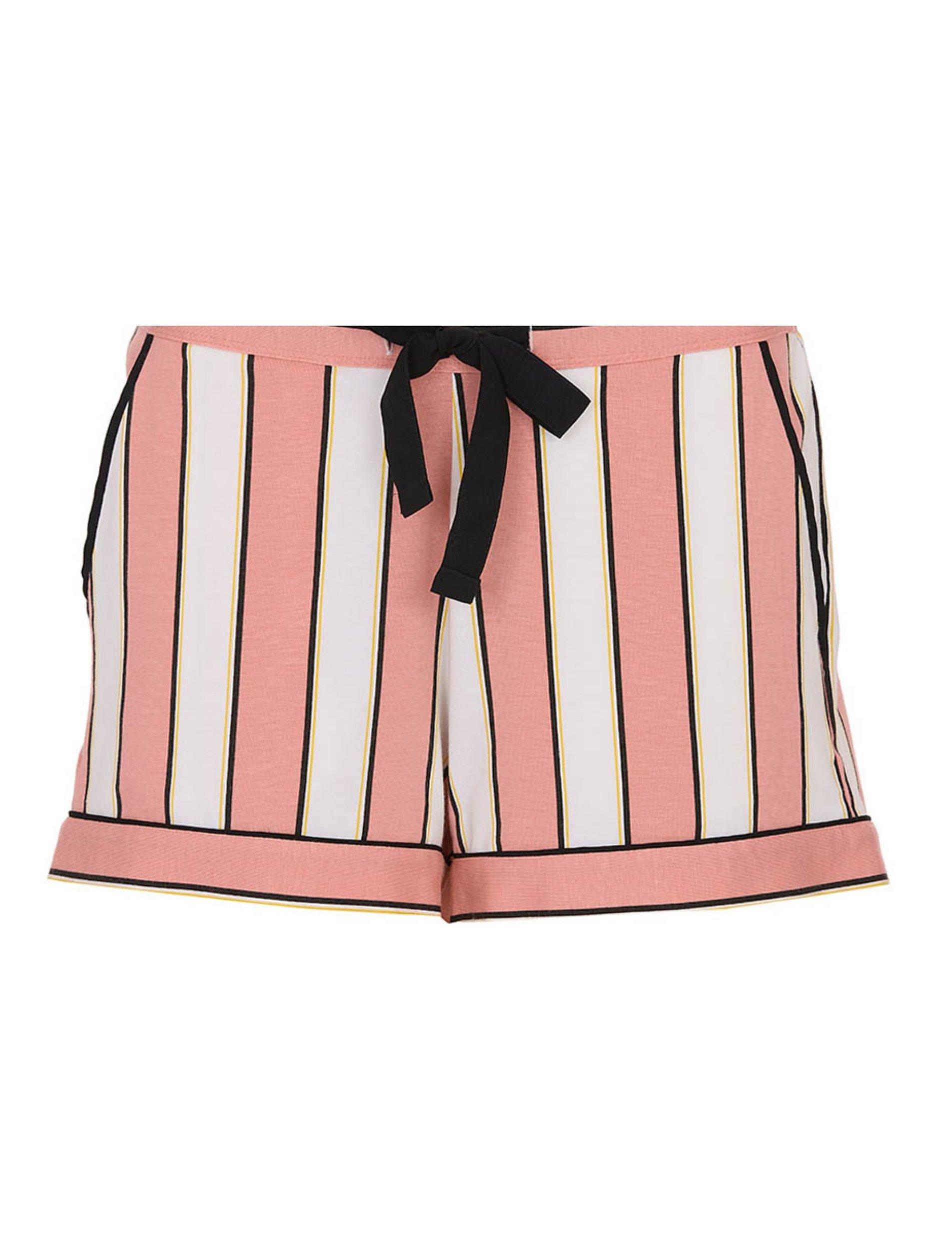 Product image 4 of 4, which shows Cyberjammies Bonnie Stripe Pyjama Shorts, Pink/Multi, 6