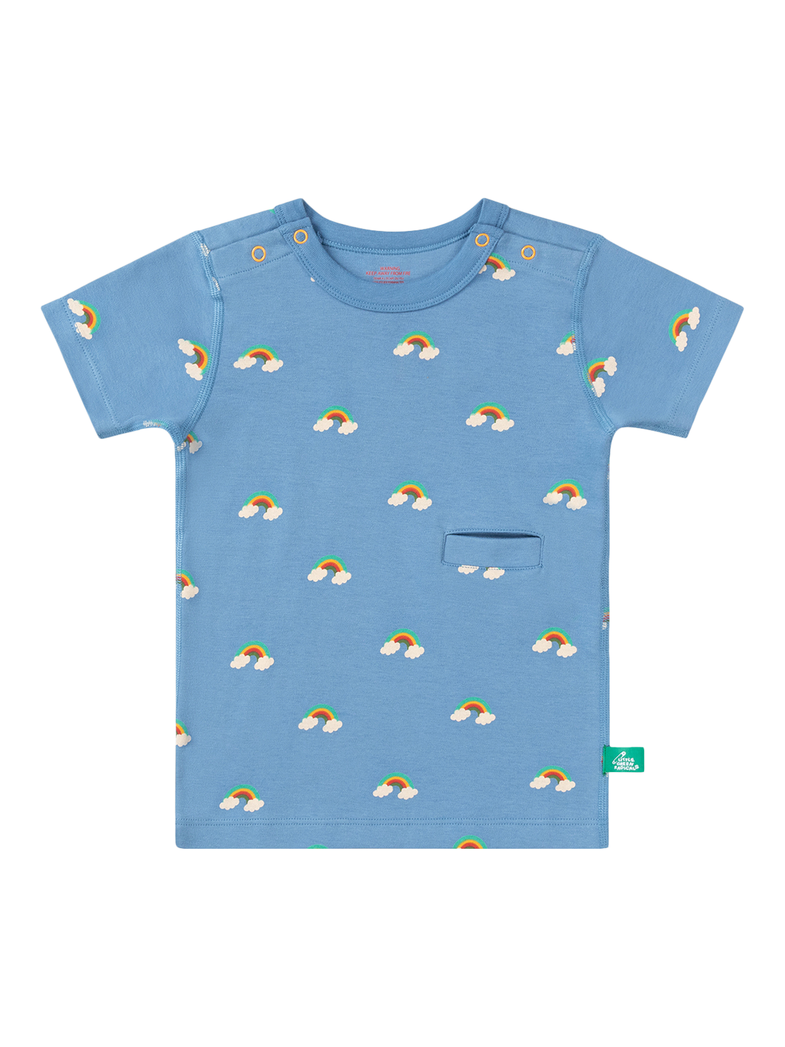 Product image 1 of 4, which shows Little Green Radicals Adaptive Short Sleeved T-Shirt, Blue/Multi, 2-3 years