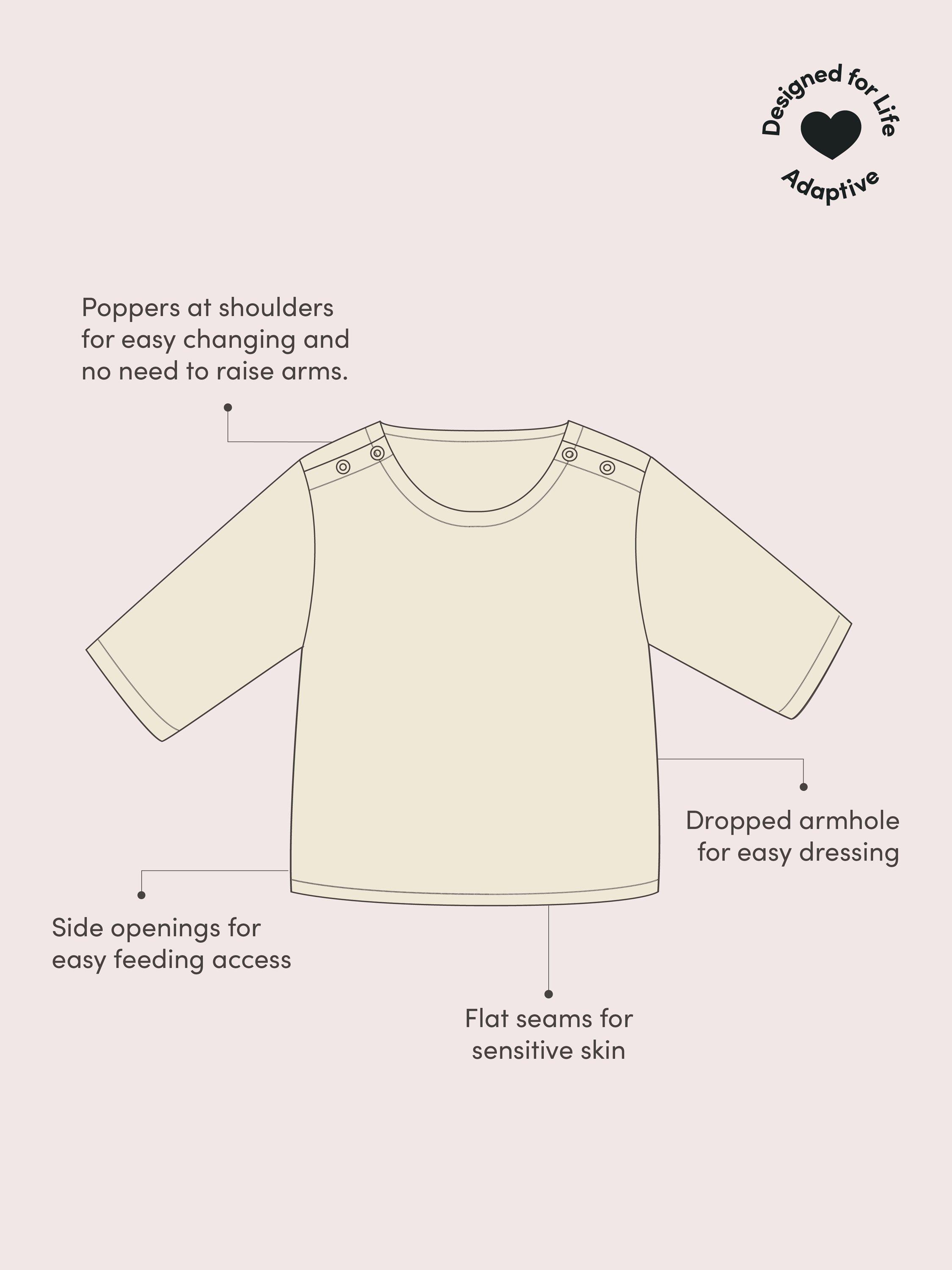 Product image 4 of 4, which shows Little Green Radicals Adaptive Short Sleeved T-Shirt, Blue/Multi, 2-3 years