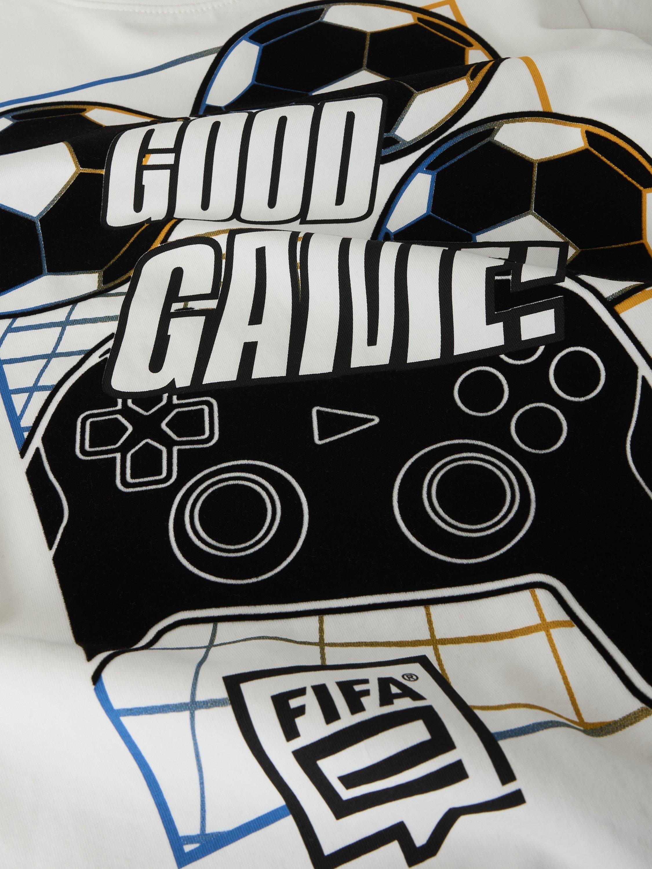 Product image 2 of 3, which shows NAME IT Kids' FIFA Short Sleeve T-Shirt, Cloud Dancer, 6 years