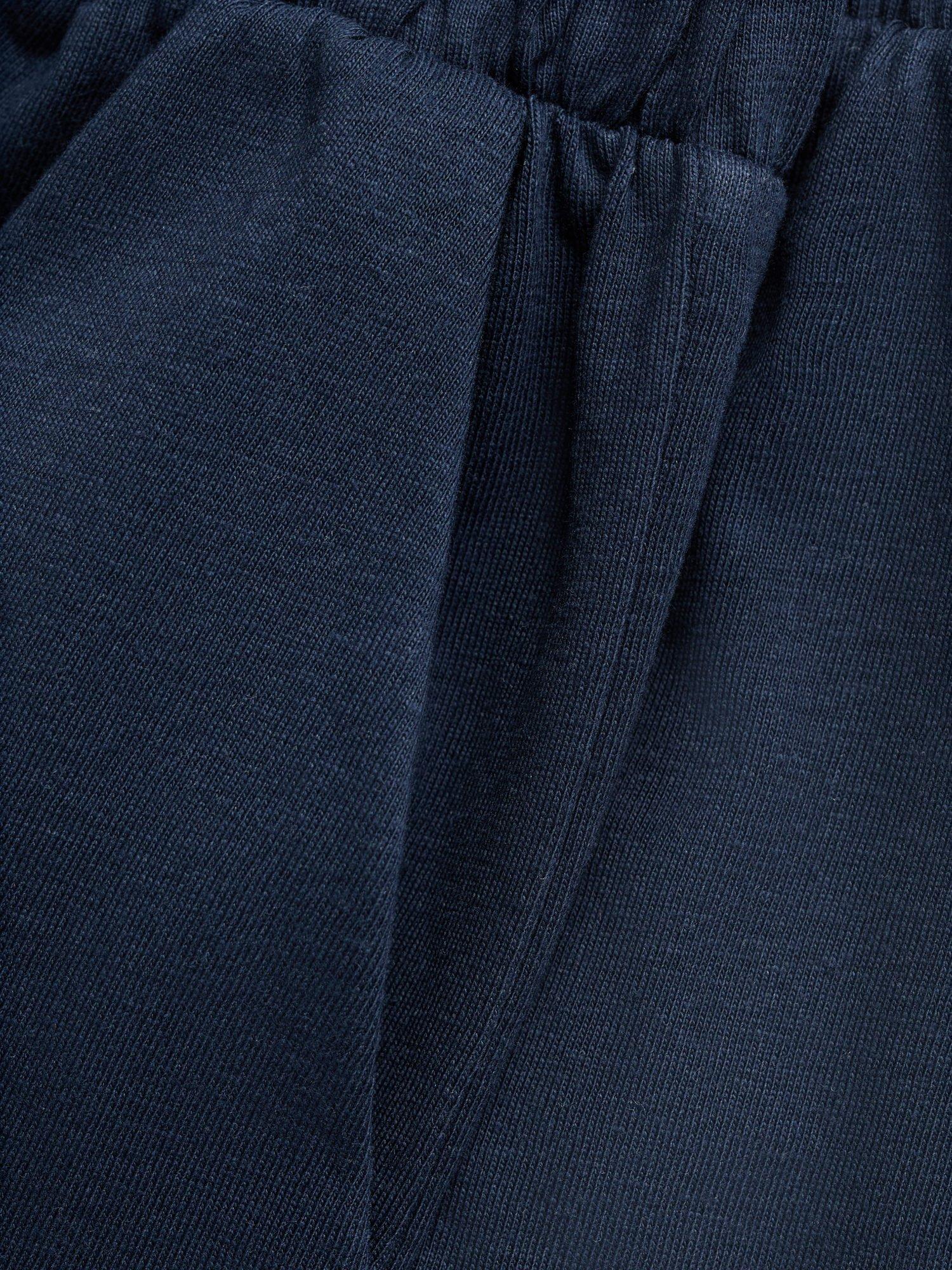 Product image 5 of 6, which shows Mango Kids' Cotton Embroidered Palm Tree Shorts, Navy, 11-12 years