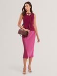 Ted Baker Sleeveless Satin Midi Dress, Purple