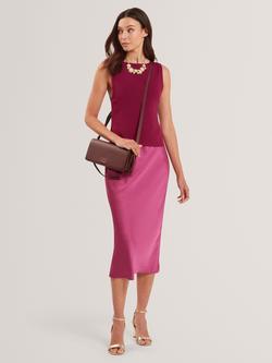 Ted Baker Sleeveless Satin Midi Dress, Purple, Purple