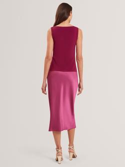 Ted Baker Sleeveless Satin Midi Dress, Purple - view 2, Purple