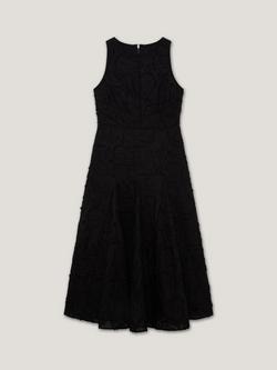 Ted Baker Textured Rose Midi Dress, Black, Black