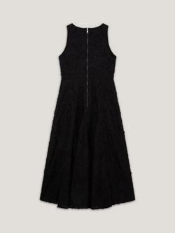 Ted Baker Textured Rose Midi Dress, Black - view 2, Black