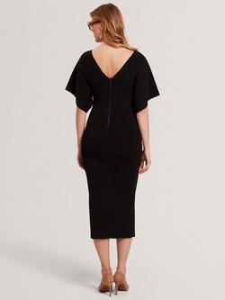 Ted Baker Bodycon V Neck Midi Dress - view 2, Black