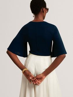 Ted Baker Crepe Jersey Seam Detail Top, Navy - view 2, Navy