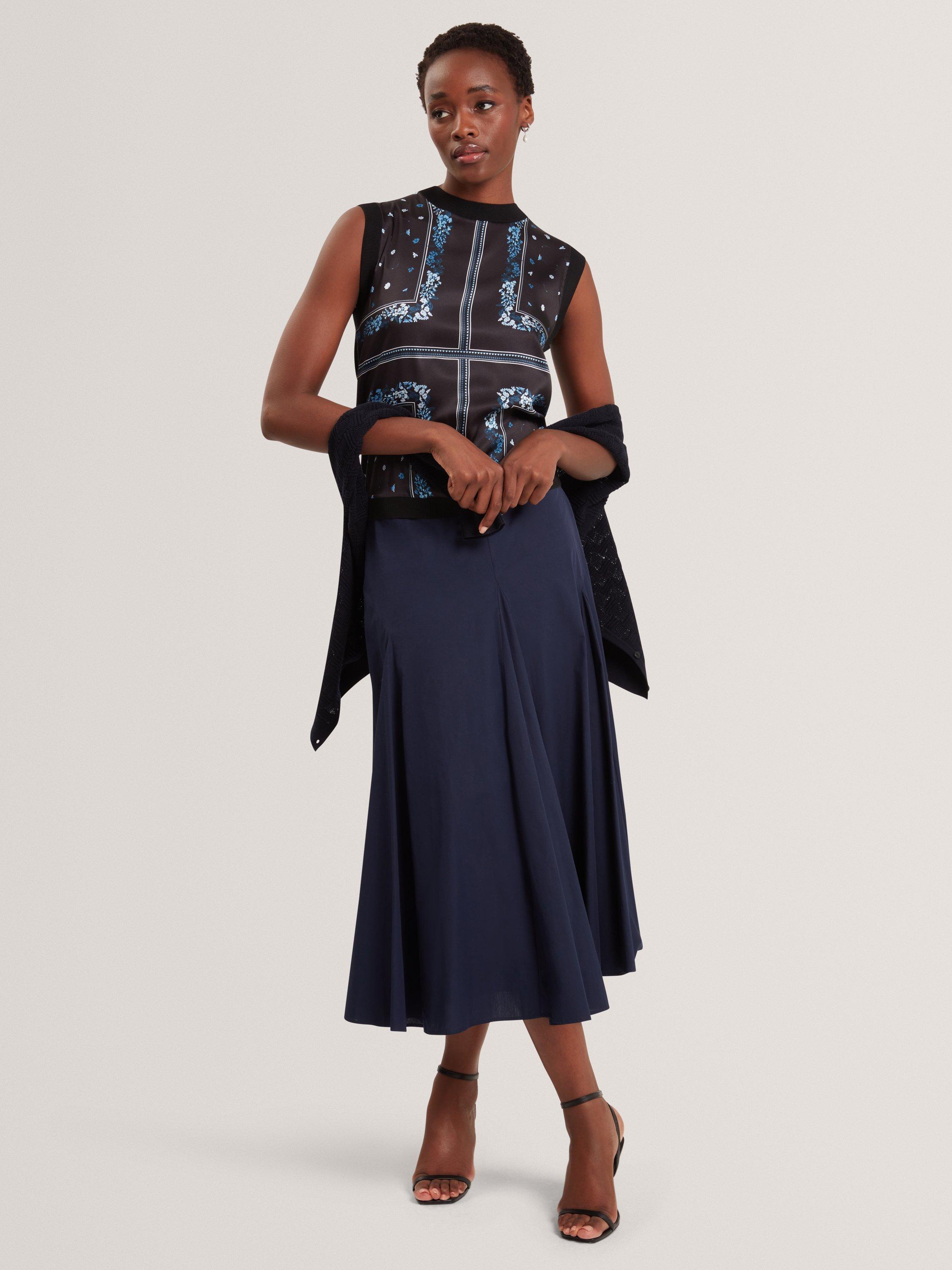 Product image 1 of 6, which shows Ted Baker Crew Neck Sleeveless Tank Top, Black/Multi, 6