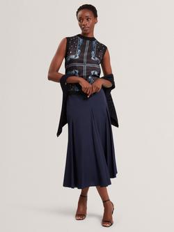 Ted Baker Crew Neck Sleeveless Tank Top, Black/Multi