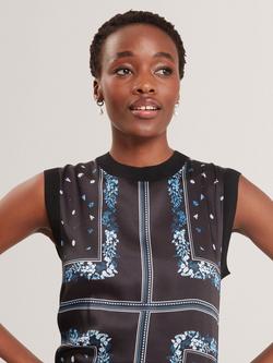 Ted Baker Crew Neck Sleeveless Tank Top - view 2, Black/Multi