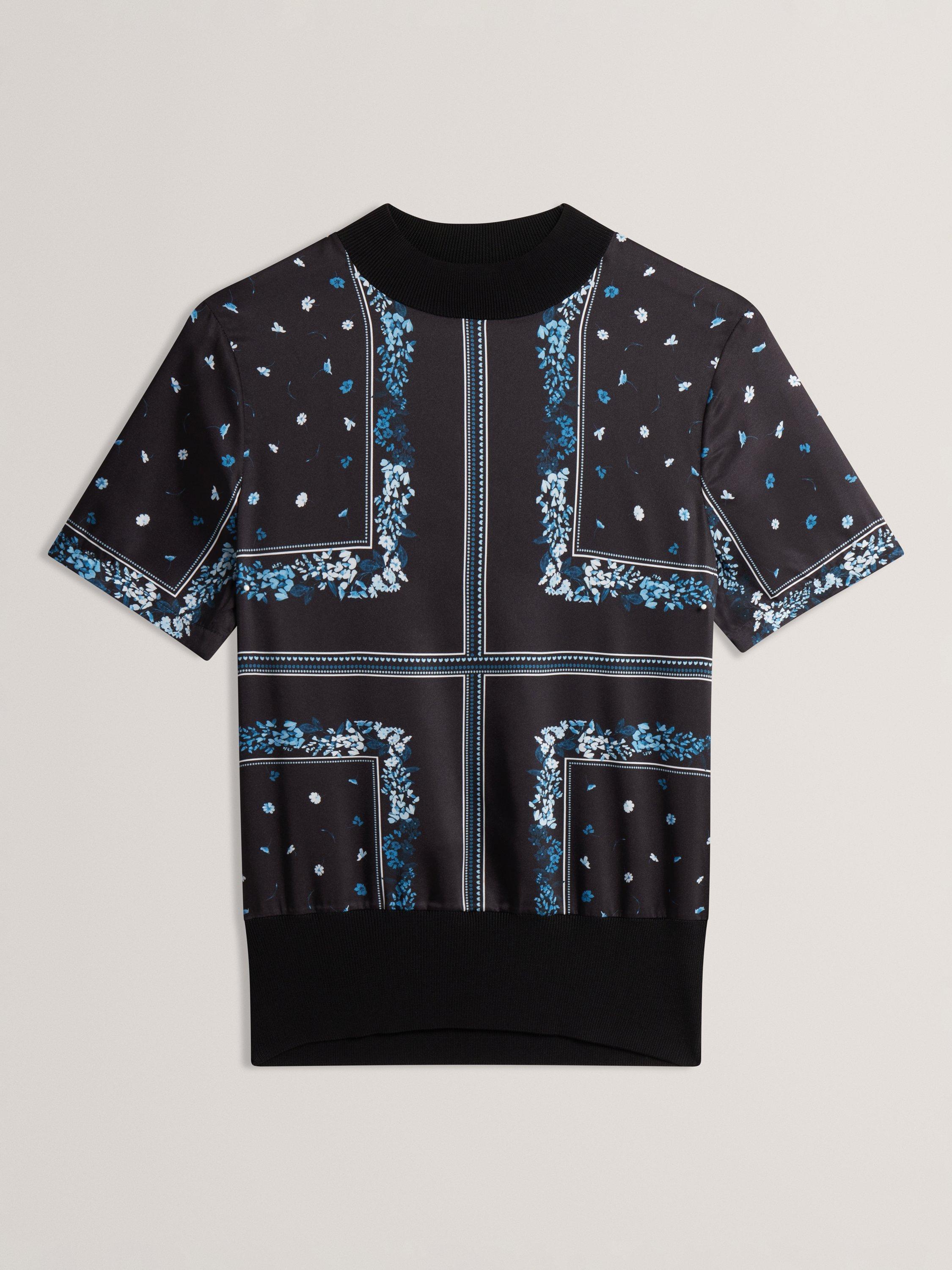 Product image 5 of 6, which shows Ted Baker Crew Neck Sleeveless T-Shirt, Black/Multi, 8