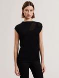 Ted Baker Sheer Detail Knit Top, Black
