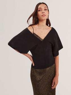 Ted Baker V-Neck Knit Top, Black, Black