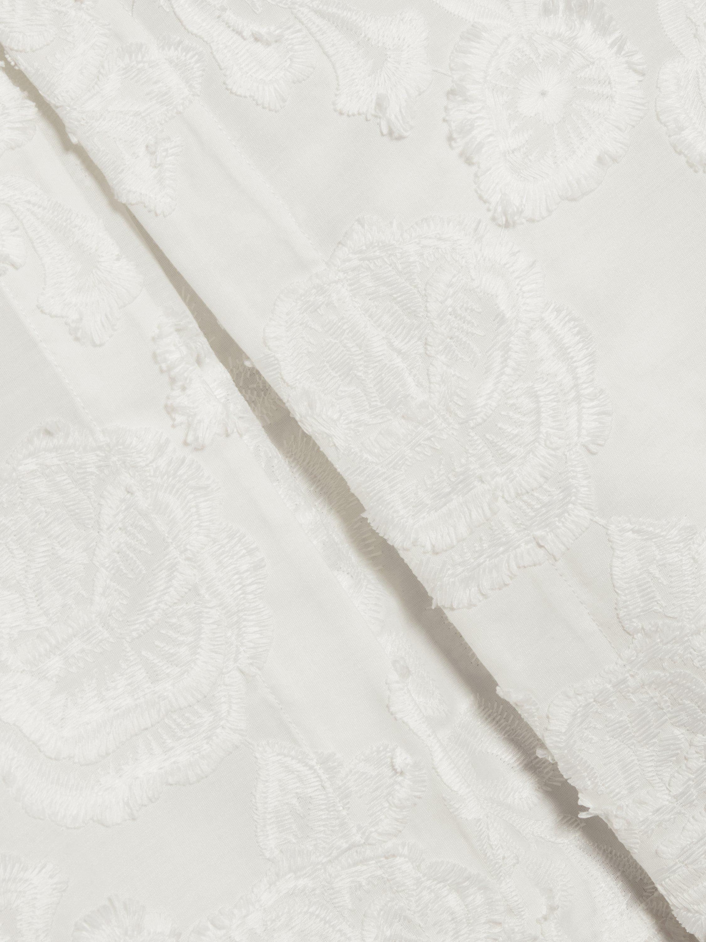 Product image 6 of 6, which shows Ted Baker Textured Rose Collarless Boxy Fit Cropped Jacket, White, 6