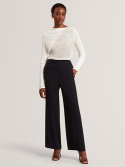 Ted Baker Mid Rise Wide Leg Trousers, Navy, Navy