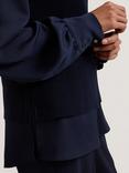 Ted Baker Woven Sleeve Knitted Jumper, Navy